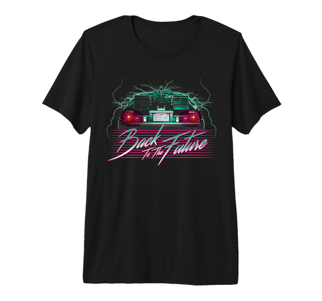 Back To Future Delorean 80S Neon Tri T-Shirt - Streetwear Style for Adults - T-Shirt, Sweatshirt, Hoodie