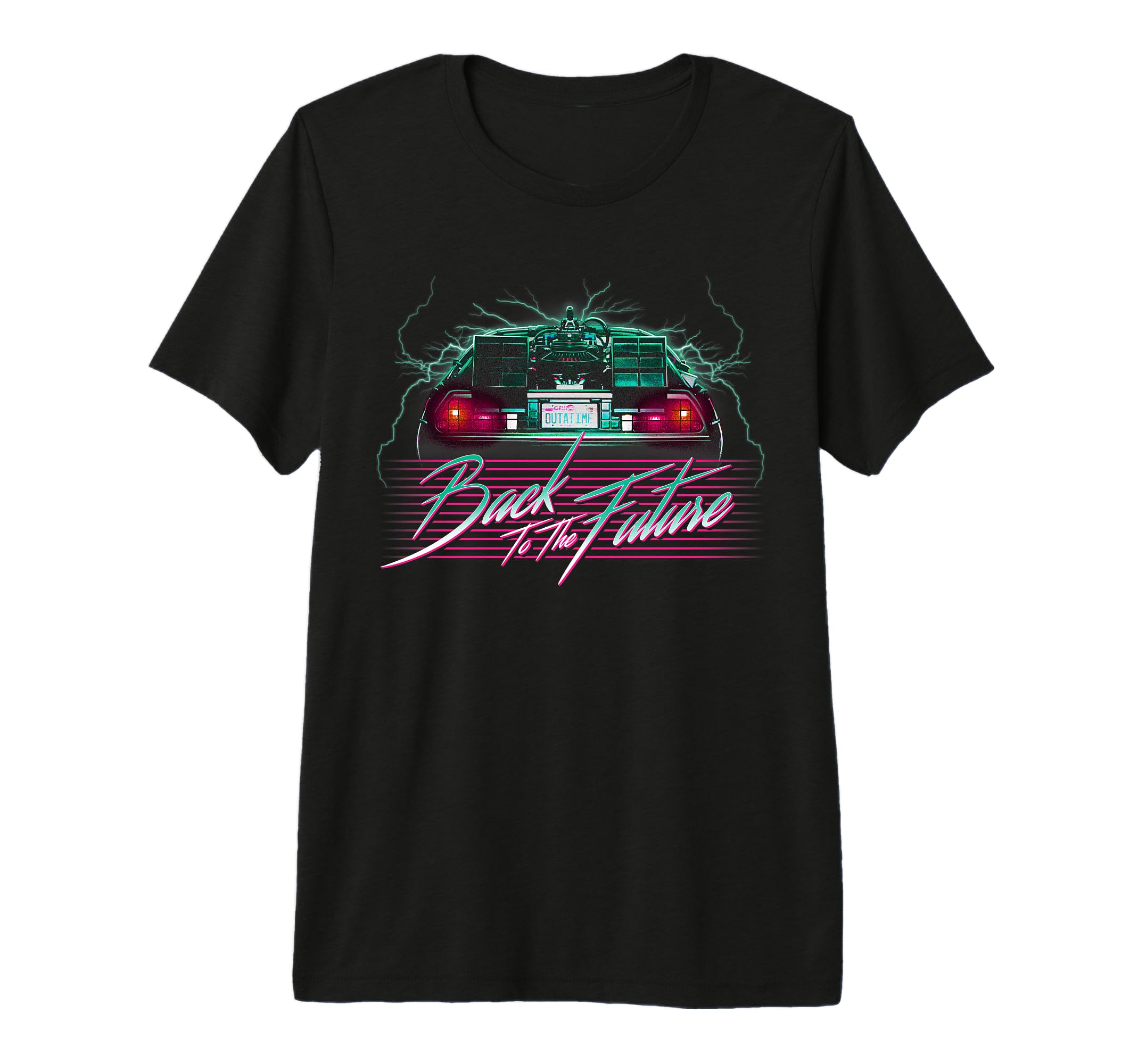 Back To Future Delorean 80S Neon Tri T-Shirt - Streetwear Style for Adults - T-Shirt, Sweatshirt, Hoodie