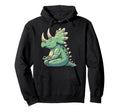 Meditation Triceratops Yoga Pose Relaxing Hoodie - Trendy Graphic Unisex - T-Shirt, Sweatshirt, Hoodie