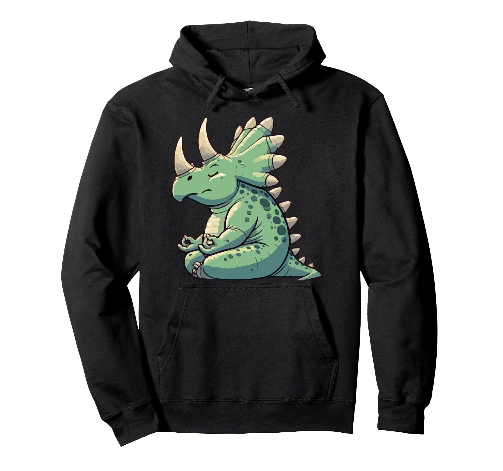 Meditation Triceratops Yoga Pose Relaxing Hoodie - Trendy Graphic Unisex - T-Shirt, Sweatshirt, Hoodie