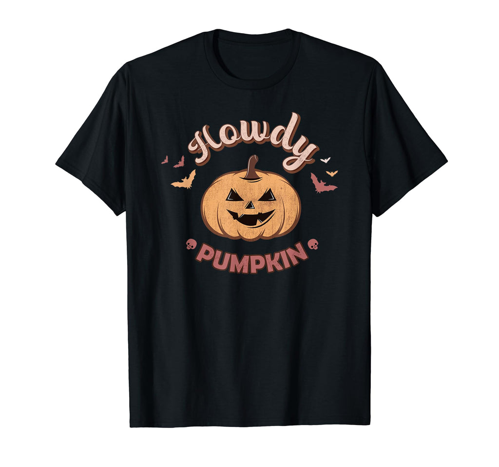 Howdy Pumpkin Fall Autumn Western T-Shirt - Fun Novelty Design for Adults - T-Shirt, Sweatshirt, Hoodie