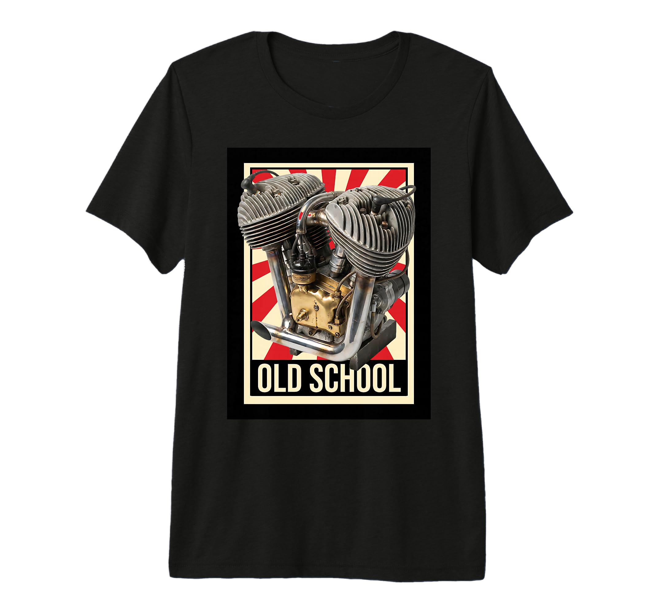 Old School Motorcycle Engine V Twin T-Shirt - Graphic Print Men Women - T-Shirt, Sweatshirt, Hoodie