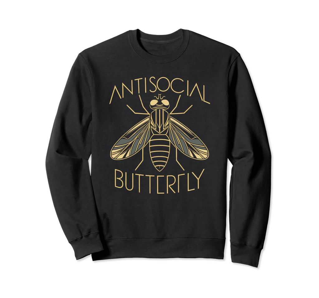Antisocial Butterfly Housefly Sweatshirt - Fun Novelty Design for Adults - T-Shirt, Sweatshirt, Hoodie