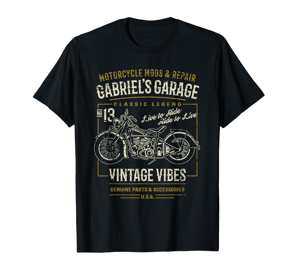 Gabriels Garage Motorcycle Distressed T-Shirt - Novelty Apparel Men Women - T-Shirt, Sweatshirt, Hoodie