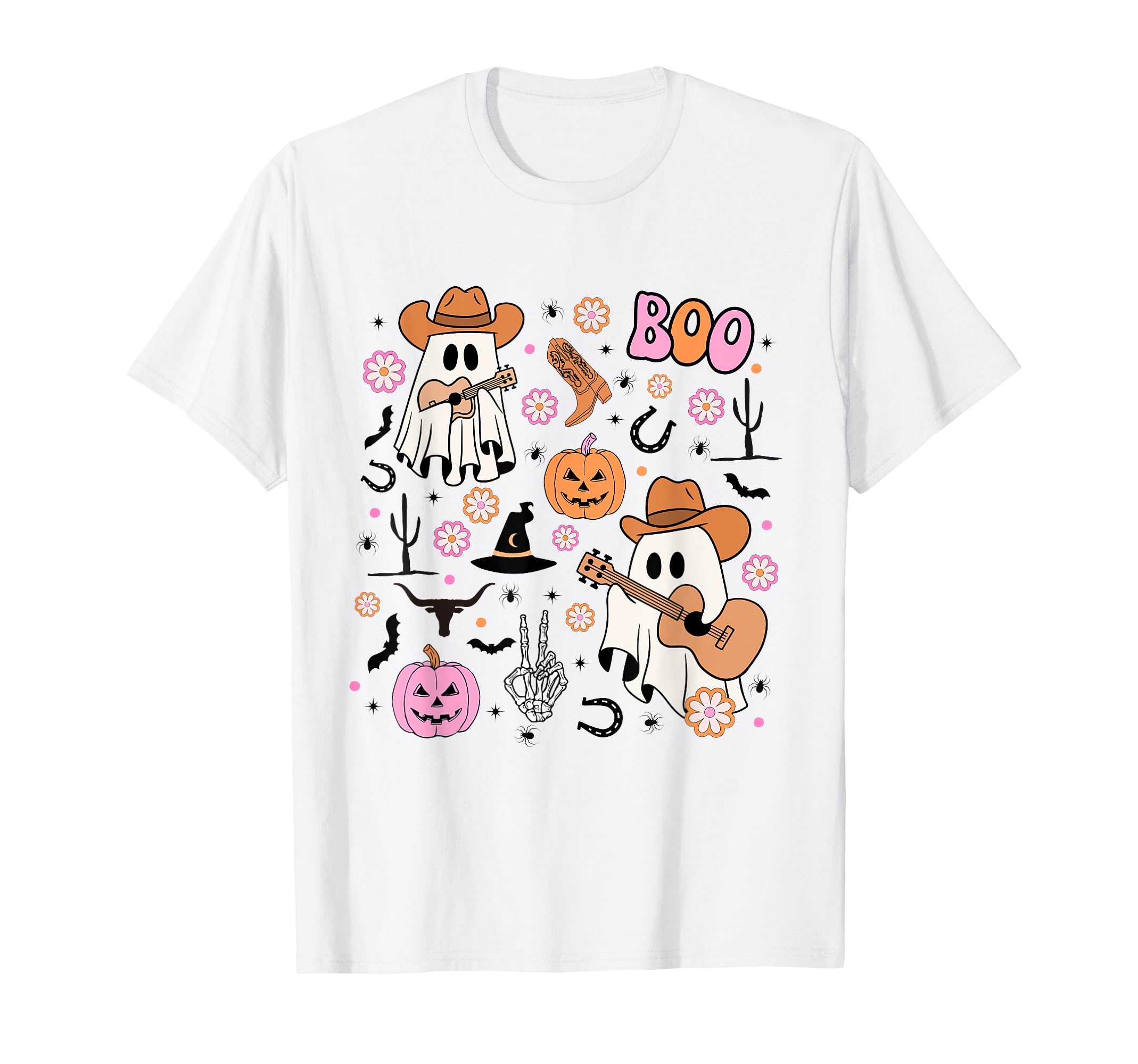 Spooky Ghost Cowboy Halloween Boo Western T-Shirt - Novelty Apparel Unisex - T-Shirt, Sweatshirt, Hoodie
