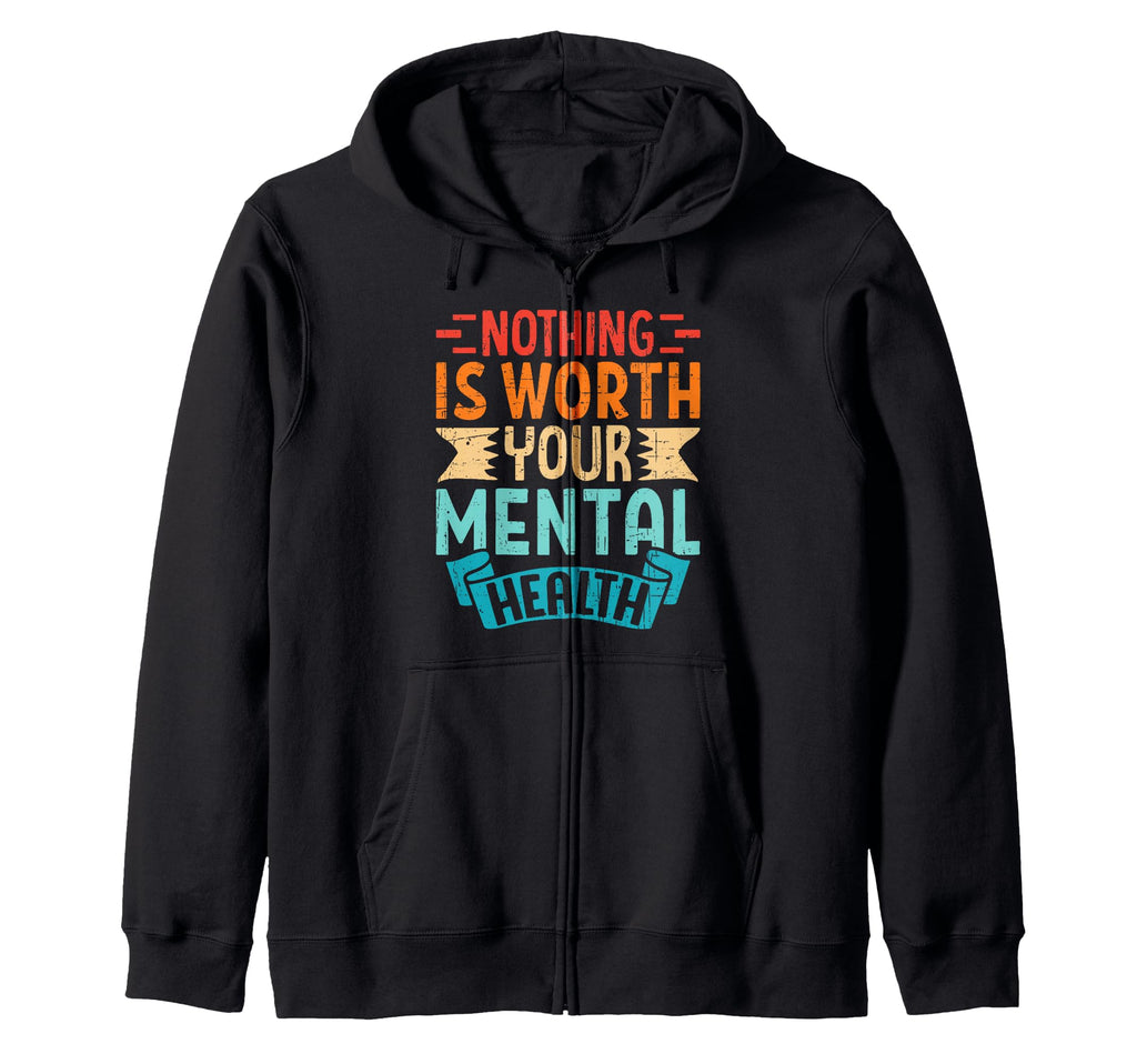 Mental Health Awareness Ribbon Items Hoodie - Unique Graphic for Adults - T-Shirt, Sweatshirt, Hoodie