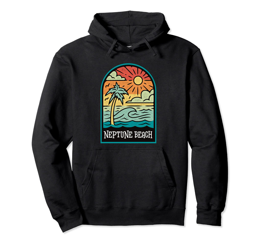Neptune Beach Florida Sunset Hoodie - Custom Art Print Unisex - T-Shirt, Sweatshirt, Hoodie