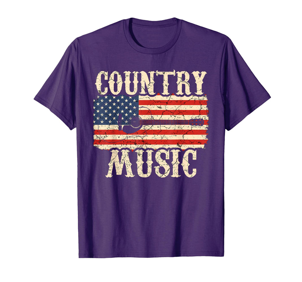 Country Music Guitar American Flag Small T-Shirt - Unique Graphic Men Women - T-Shirt, Sweatshirt, Hoodie