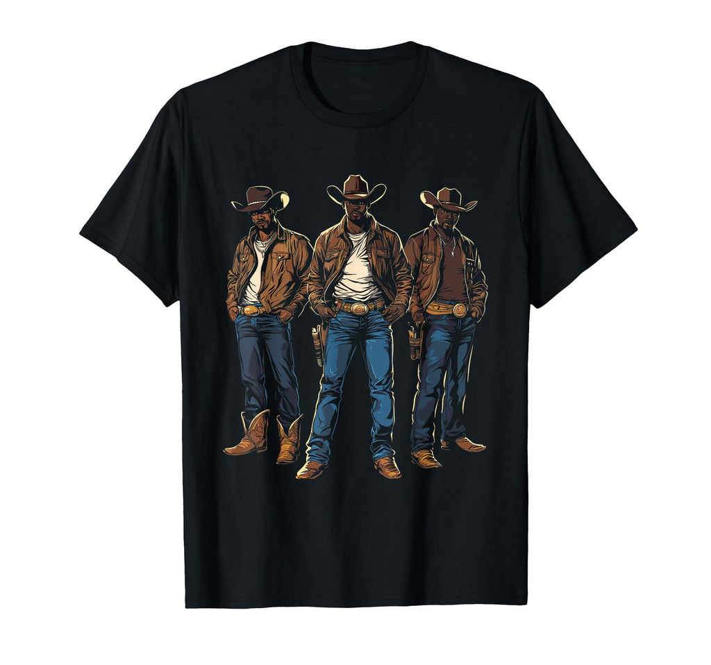 Black Cowboy Black Cowboy Western Rodeo T-Shirt - Unique Graphic Men Women - T-Shirt, Sweatshirt, Hoodie