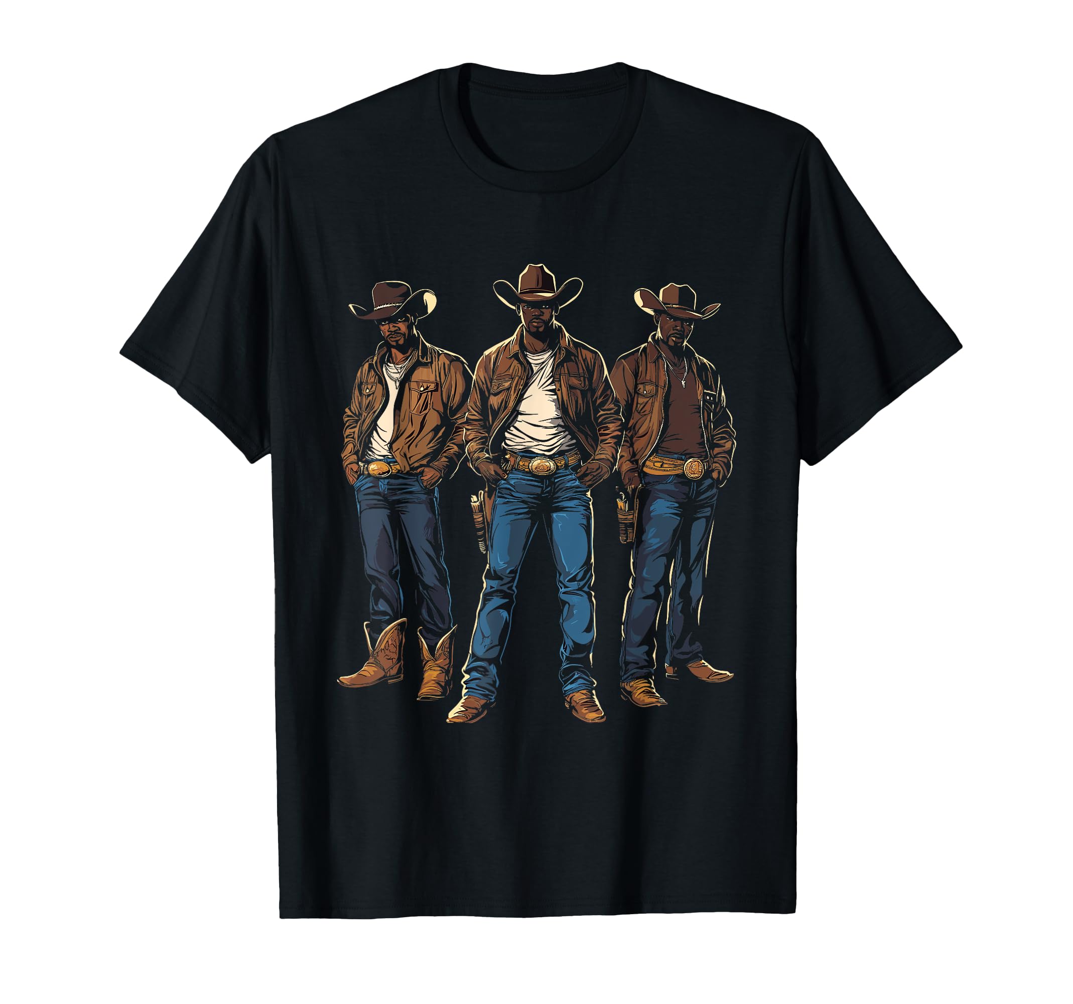 Black Cowboy Black Cowboy Western Rodeo T-Shirt - Unique Graphic Men Women - T-Shirt, Sweatshirt, Hoodie