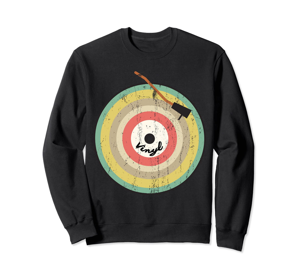 Funny Vinyl Record Player Junkie Sweatshirt - Custom Art Print for Adults - T-Shirt, Sweatshirt, Hoodie