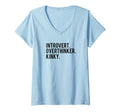 Womens Introvert Overthinker Kinky V Neck T-Shirt - Minimalist Print Unisex - T-Shirt, Sweatshirt, Hoodie