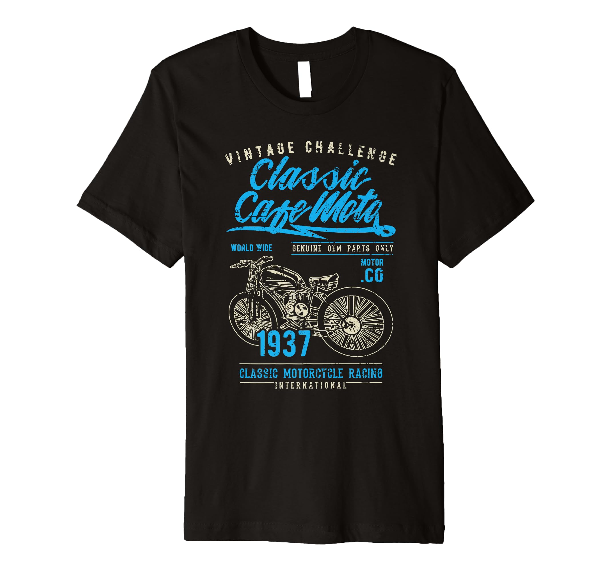Cafe Racer Motorcycle Distressed T-Shirt - Graphic Print Men Women - T-Shirt, Sweatshirt, Hoodie