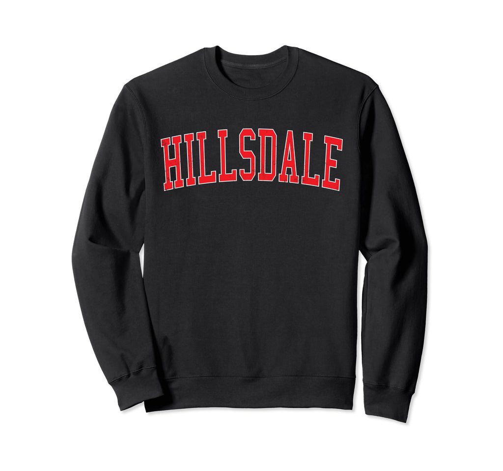 Hillsdale Mi Distressed Red Varsity Sweatshirt - Minimalist Print Unisex - T-Shirt, Sweatshirt, Hoodie