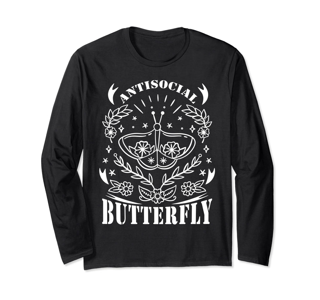 Antisocial Butterfly Funny Butterfly T-Shirt - Streetwear Style for Adults - T-Shirt, Sweatshirt, Hoodie