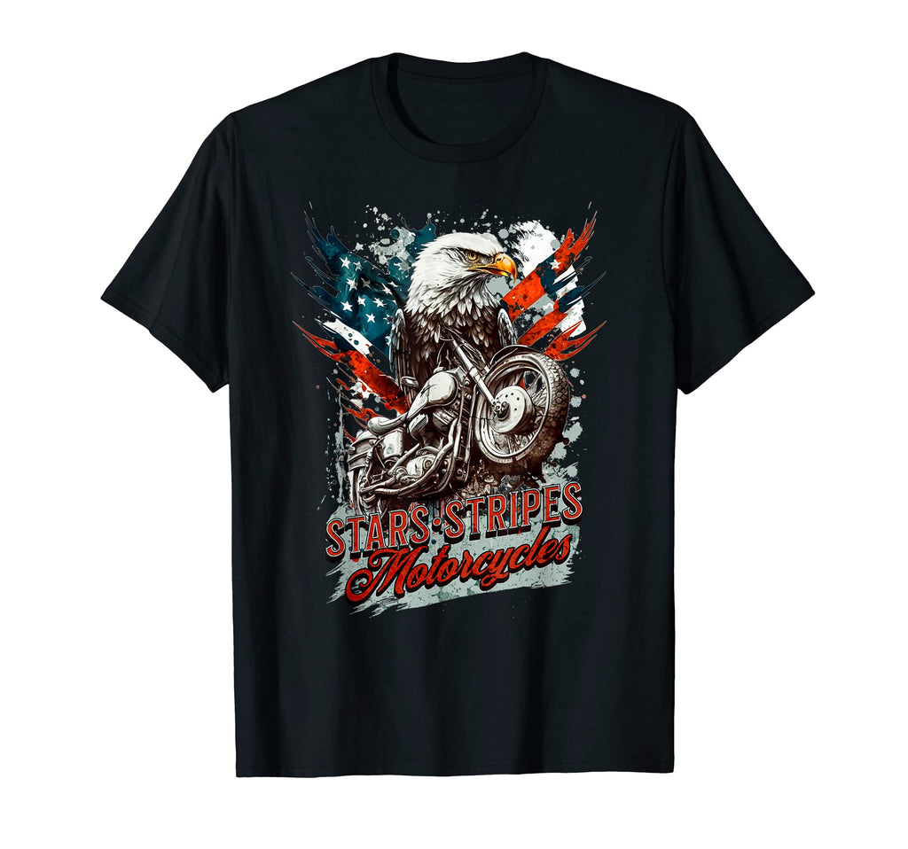 Patriotic Old Biker American Us T-Shirt - Fun Novelty Design for Adults - T-Shirt, Sweatshirt, Hoodie