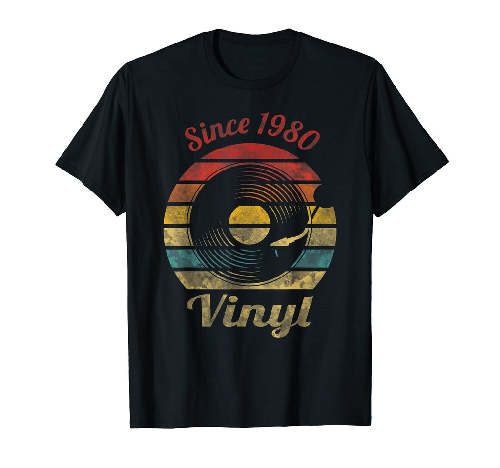 Since 1980 Vinyl Record Music T-Shirt - Unique Graphic for Adults - T-Shirt, Sweatshirt, Hoodie