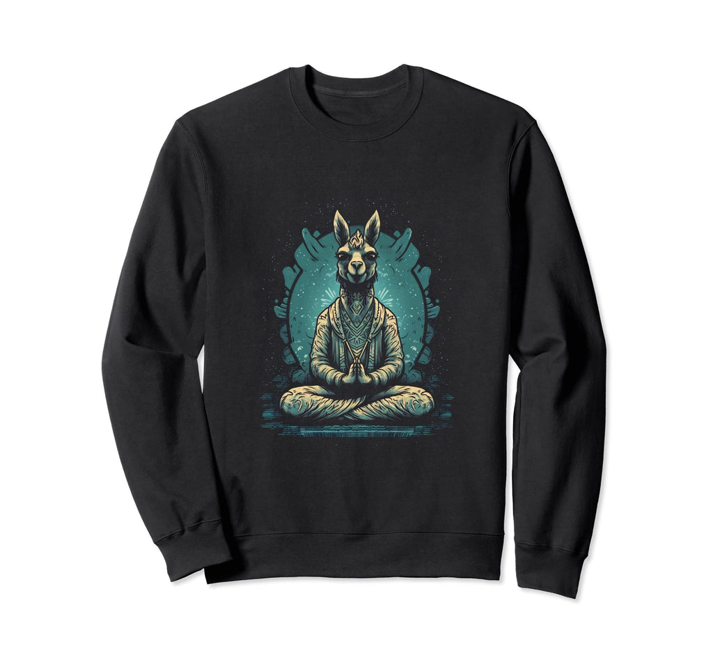 Yoga Llama Meditation Mindfulness Sweatshirt - Aesthetic Graphic Men Women - T-Shirt, Sweatshirt, Hoodie