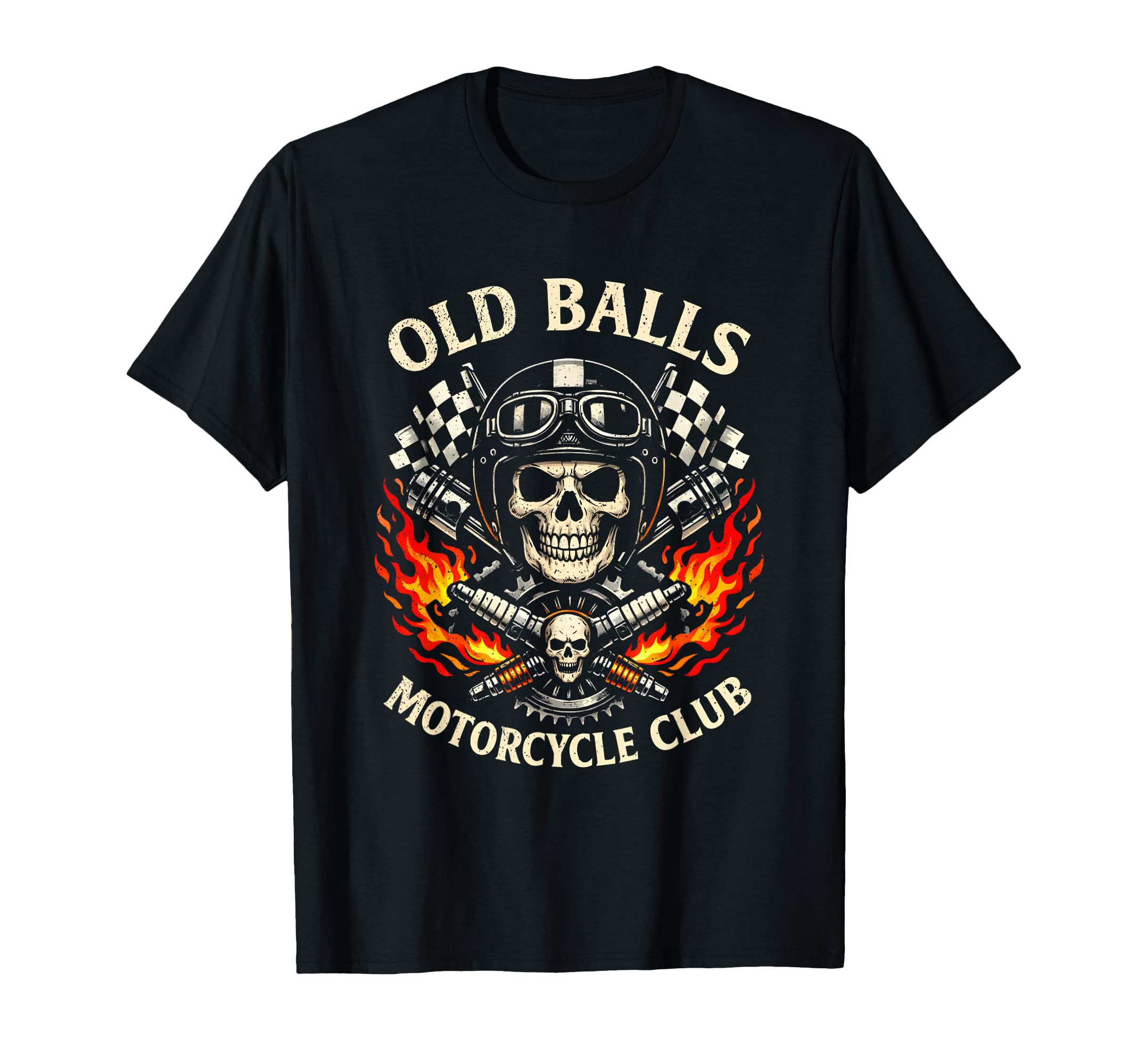 Old Balls Motorcycle Club Funny Skull T-Shirt - Aesthetic Graphic Unisex - T-Shirt, Sweatshirt, Hoodie