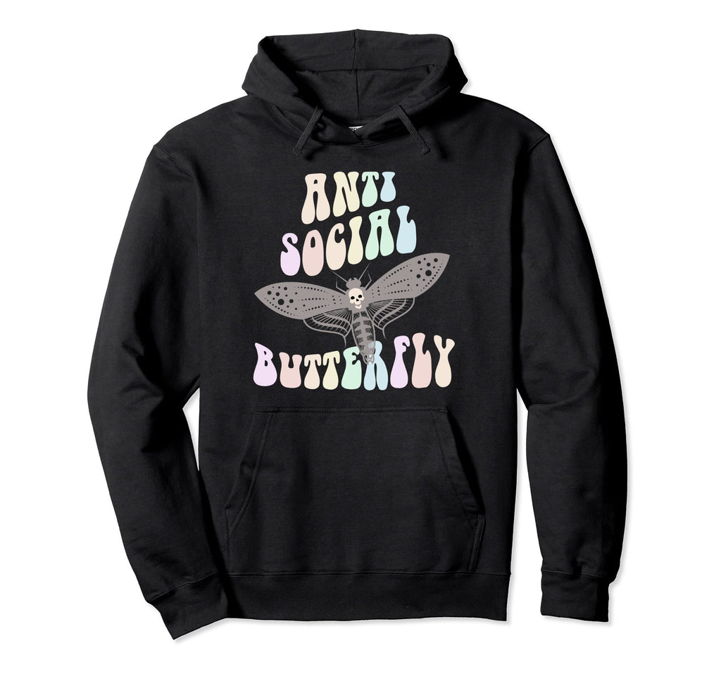 Funny Anti Social Butterfly Club Shy Hoodie - Custom Art Print Men Women - T-Shirt, Sweatshirt, Hoodie