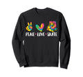 Funny Roller Skating Peace Love Sweatshirt - Streetwear Style Men Women - T-Shirt, Sweatshirt, Hoodie
