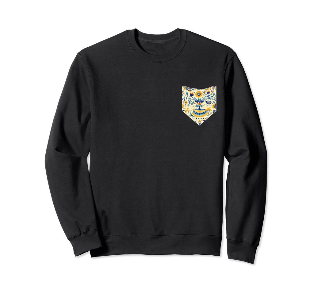 Ukraine 30S Floral Pocket Sweatshirt - Fun Novelty Design for Adults - T-Shirt, Sweatshirt, Hoodie