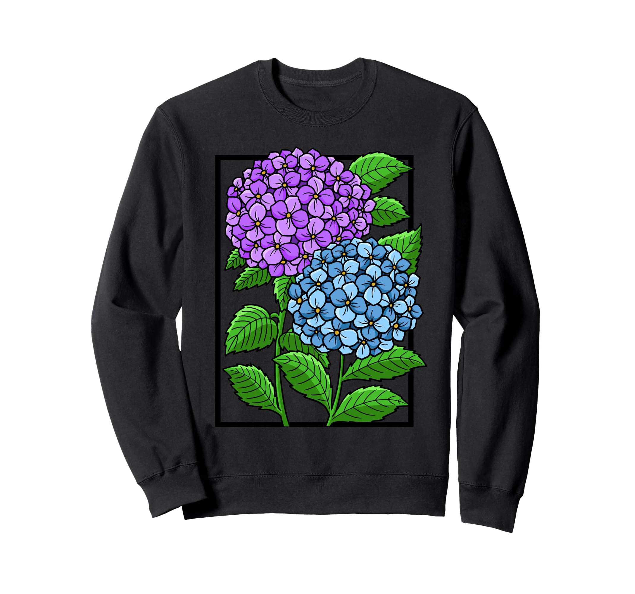 Womens Hydrangea Flower Botanical Sweatshirt - Casual Everyday Wear Unisex - T-Shirt, Sweatshirt, Hoodie