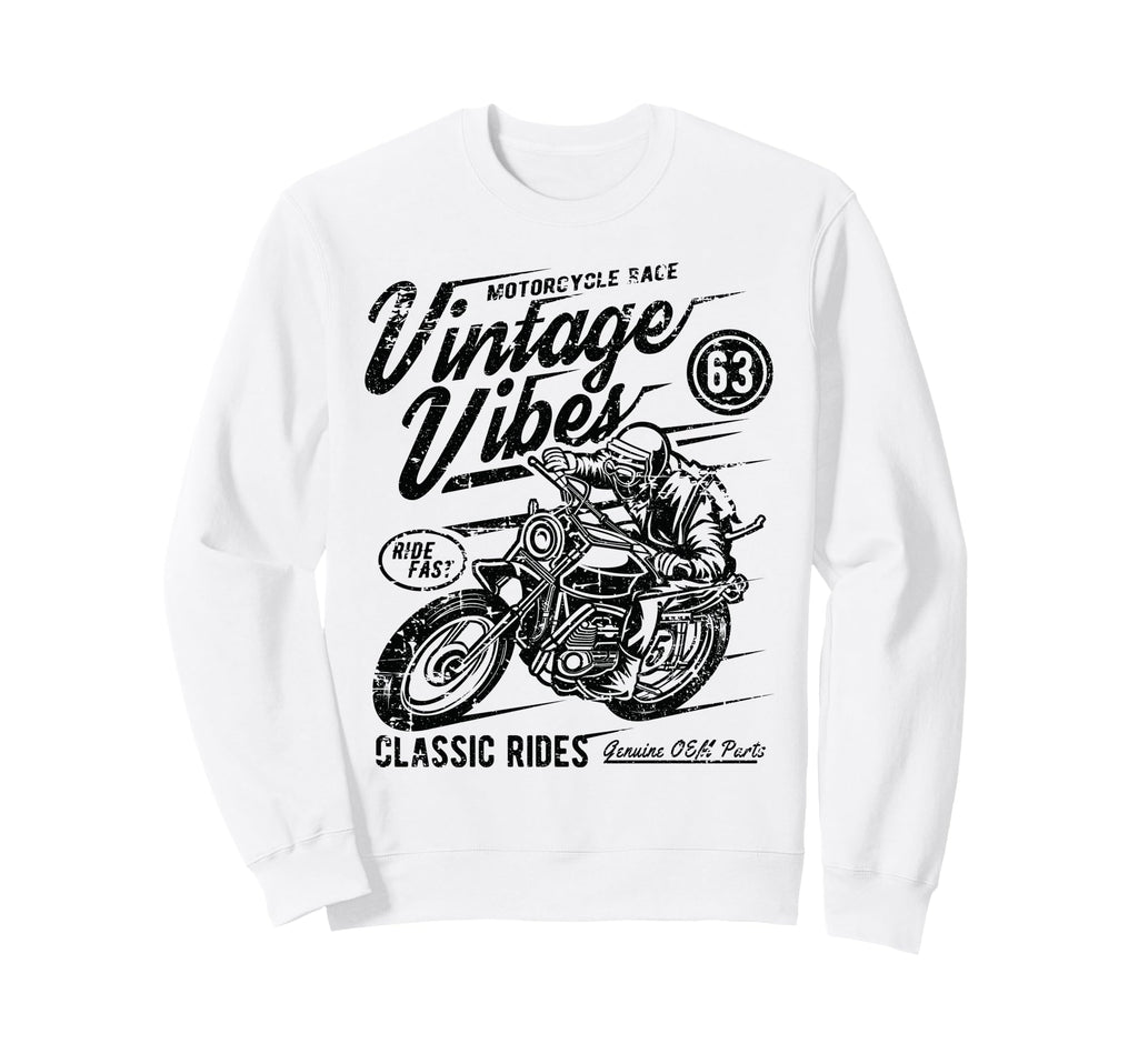 Vibes Rides Motorcycle Race Sweatshirt - Trendy Graphic for Adults - T-Shirt, Sweatshirt, Hoodie