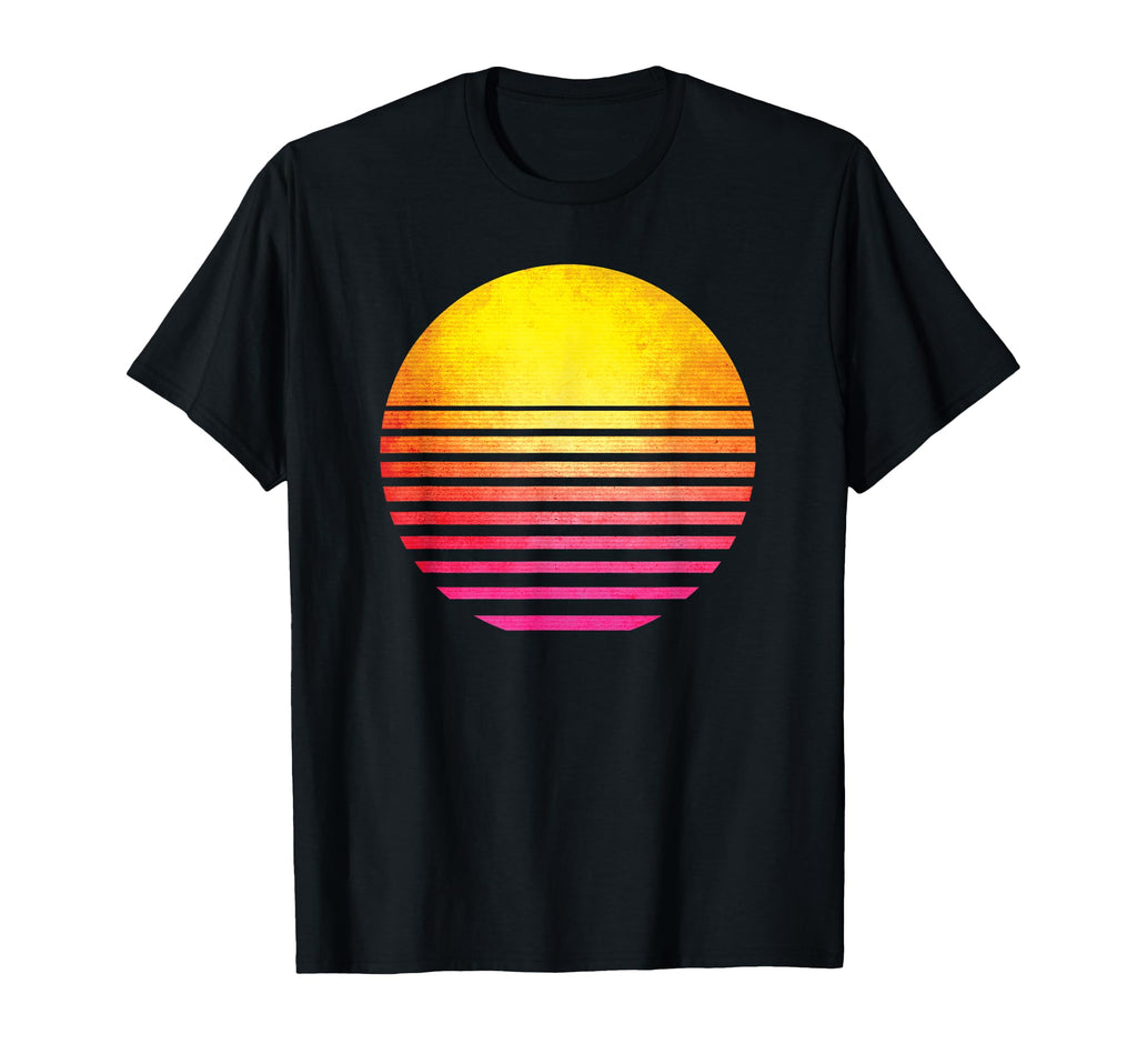 80S Sunset Vaporwave Synthwave Outrun T-Shirt - Minimalist Print for Adults - T-Shirt, Sweatshirt, Hoodie