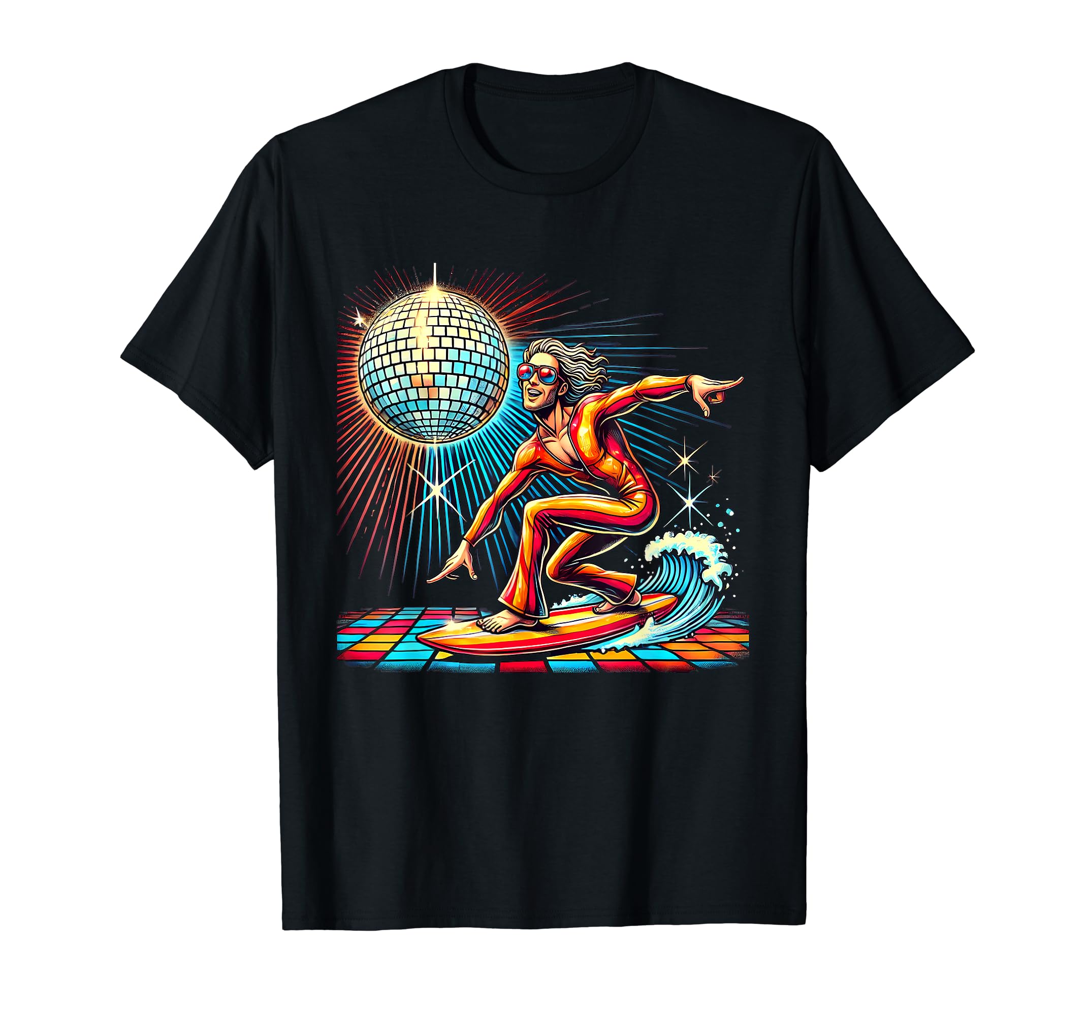 Aesthetic Surfer Disco Ball T-Shirt - Casual Everyday Wear for Adults - T-Shirt, Sweatshirt, Hoodie