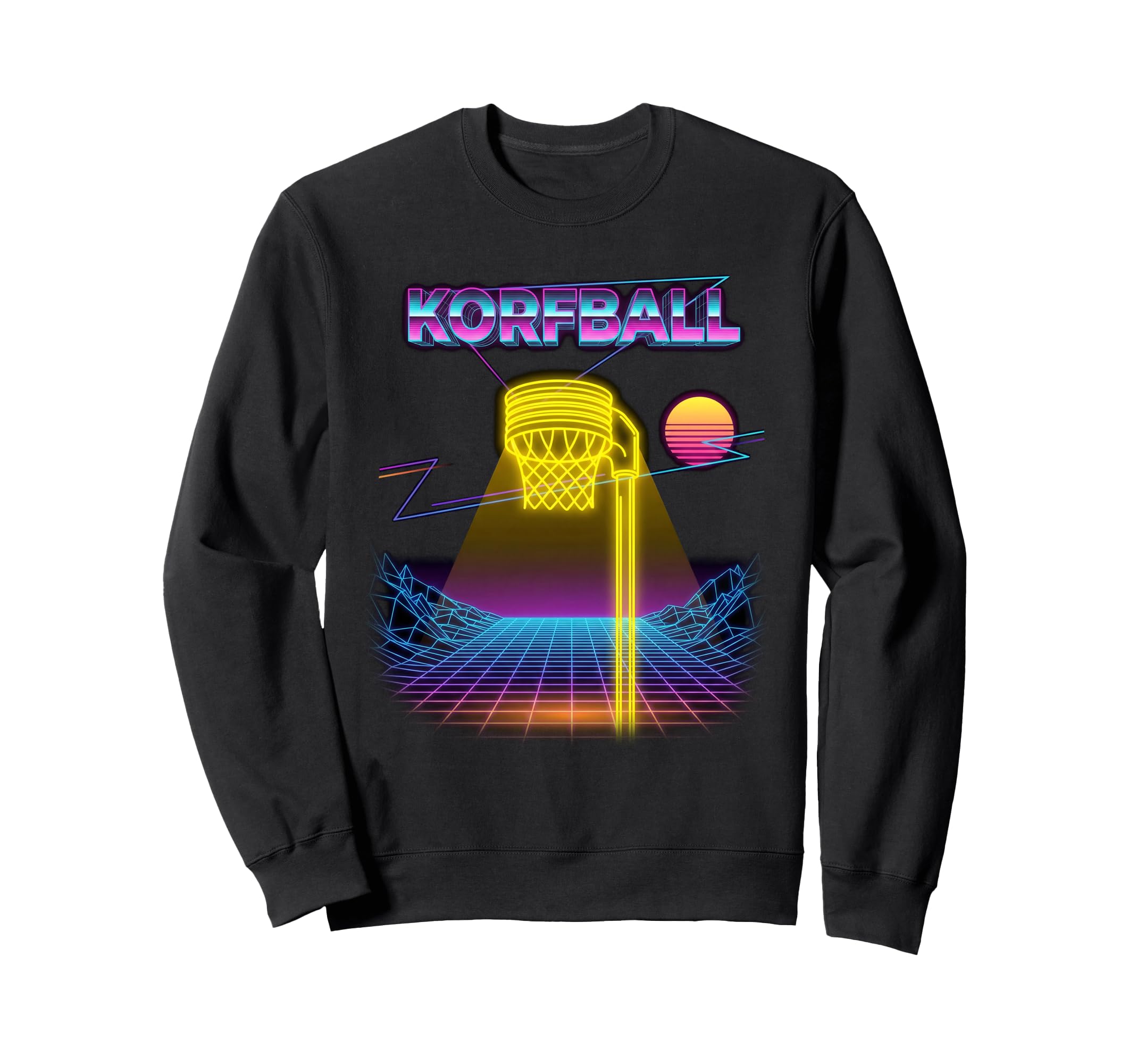 80S Neon Synthwave Korfball Sports Sweatshirt - Aesthetic Graphic Men Women - T-Shirt, Sweatshirt, Hoodie