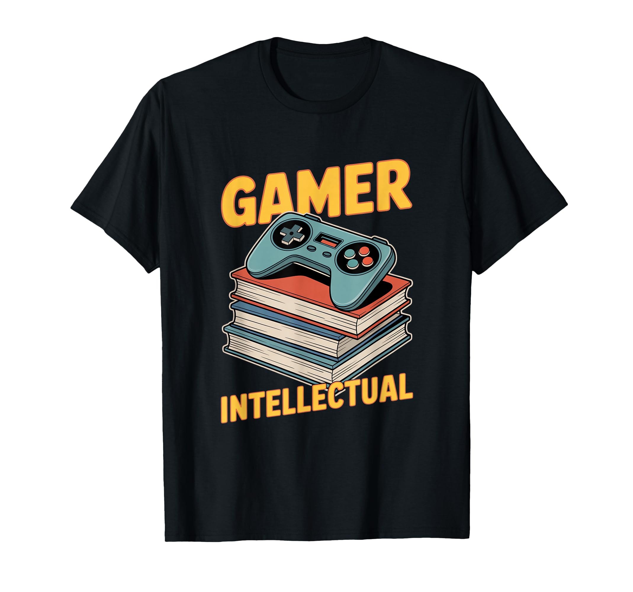 Gamer Intellectual Controller Books T-Shirt - Fun Novelty Design Men Women - T-Shirt, Sweatshirt, Hoodie