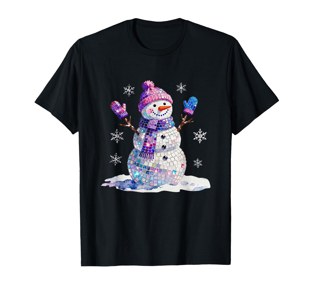 Girly Snowman Disco Ball Cozy Winter T-Shirt - Aesthetic Graphic Men Women - T-Shirt, Sweatshirt, Hoodie
