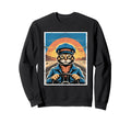 Cat Driver Sunset Adventure Art Sweatshirt - Streetwear Style Unisex - T-Shirt, Sweatshirt, Hoodie