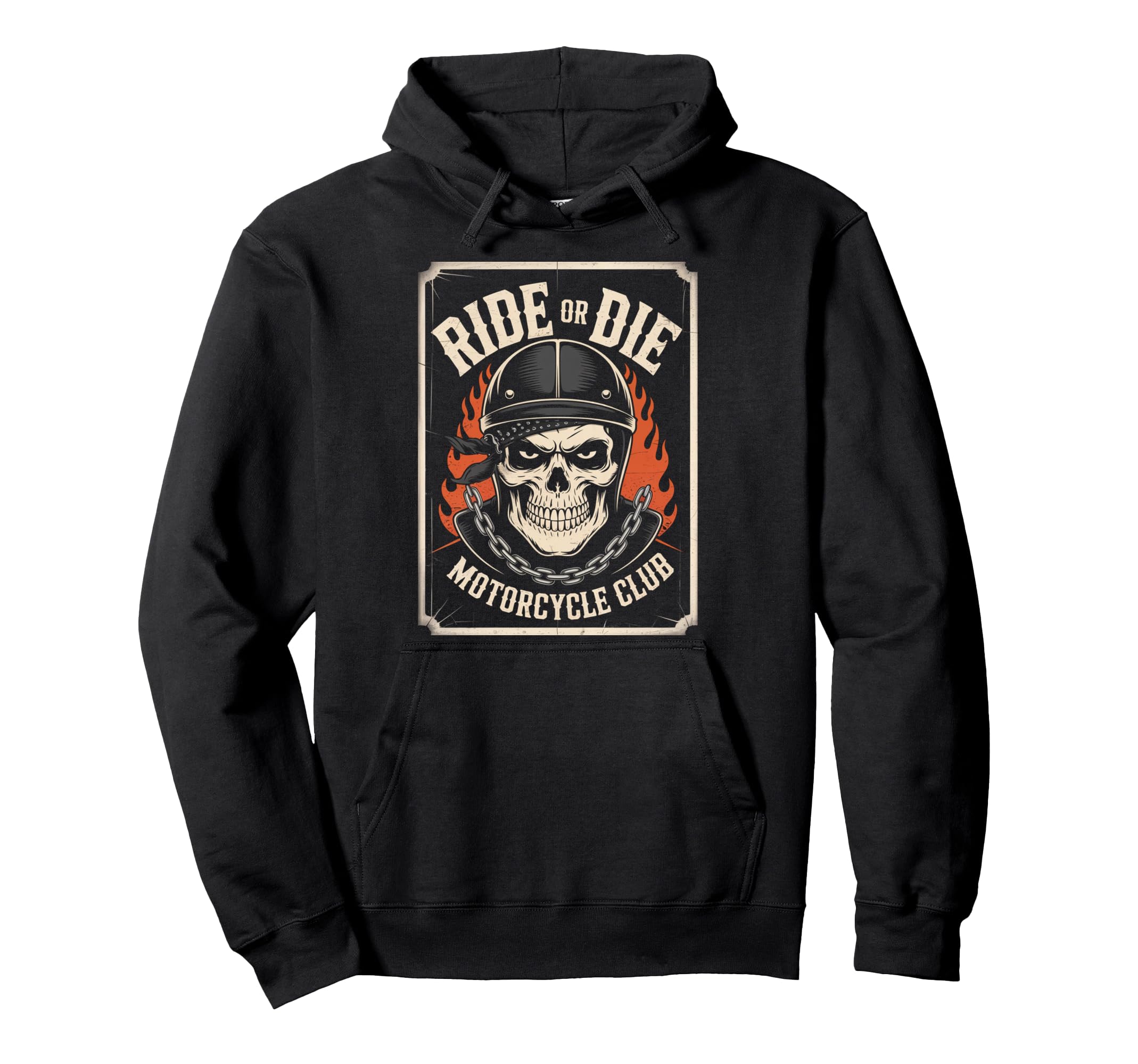Skull Biker Motorcycle Motorcycle Hoodie - Graphic Print Men Women - T-Shirt, Sweatshirt, Hoodie