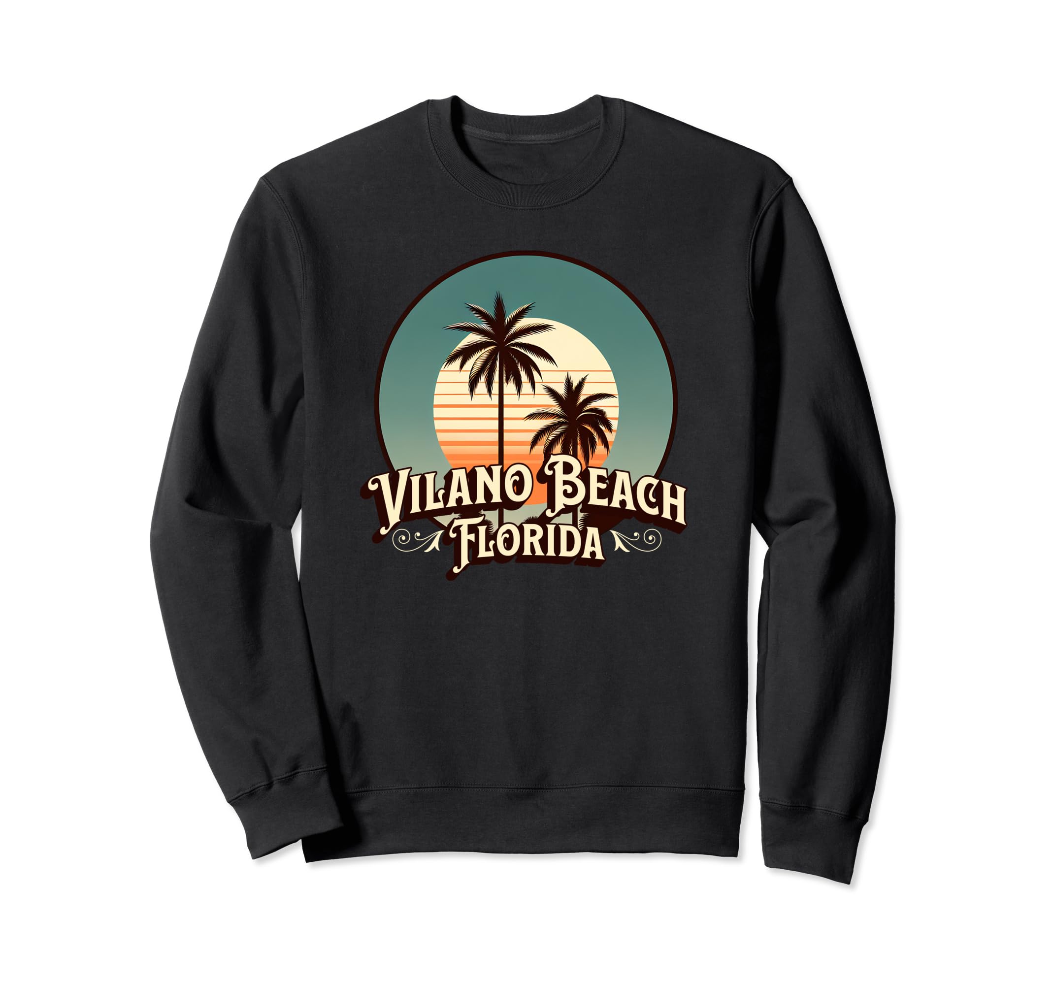 Vilano Beach Florida Fl 70S Sweatshirt - Fun Novelty Design Men Women - T-Shirt, Sweatshirt, Hoodie