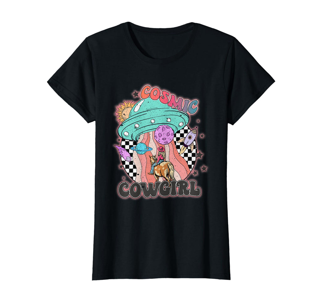 Ufo Cowgirls Horse Western Cosmos T-Shirt - Novelty Apparel Men Women - T-Shirt, Sweatshirt, Hoodie