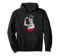 Power Pin Up Red Roses Rosieriveter Hoodie - Custom Art Print Unisex - T-Shirt, Sweatshirt, Hoodie