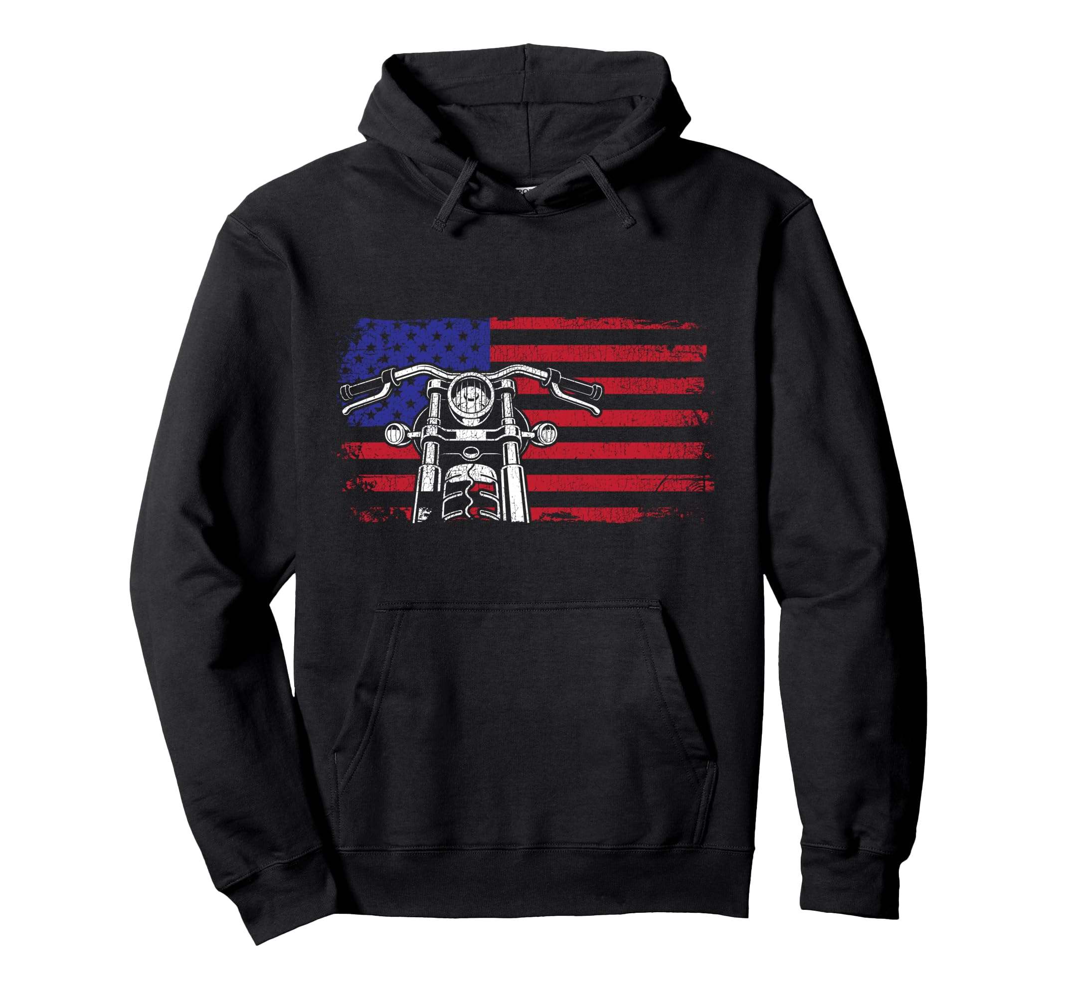 Motorcycle Biker American Flag Hoodie - Casual Everyday Wear for Adults - T-Shirt, Sweatshirt, Hoodie