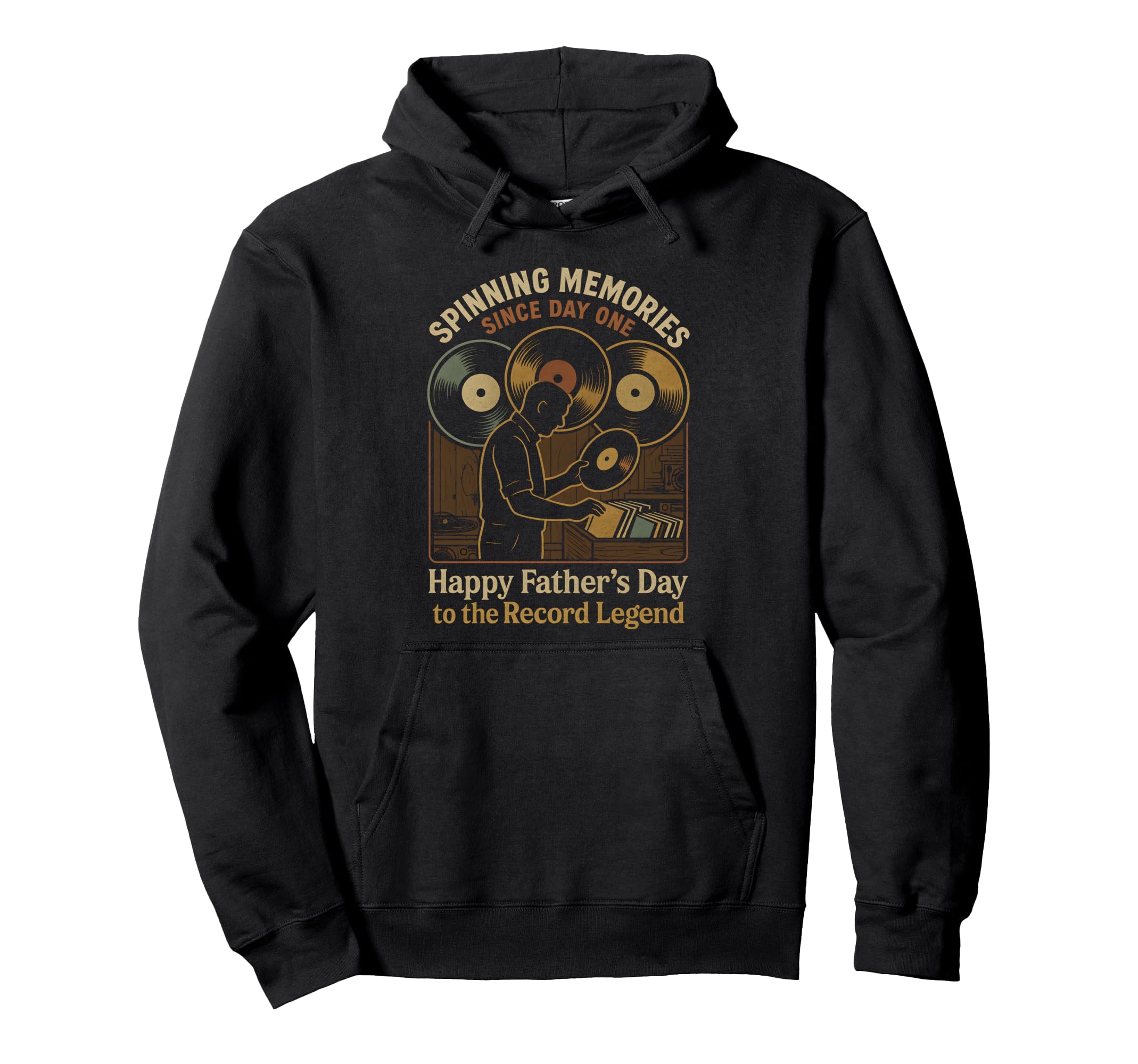Music Lover Disc Records Collector Dad Hoodie - Unique Graphic for Adults - T-Shirt, Sweatshirt, Hoodie