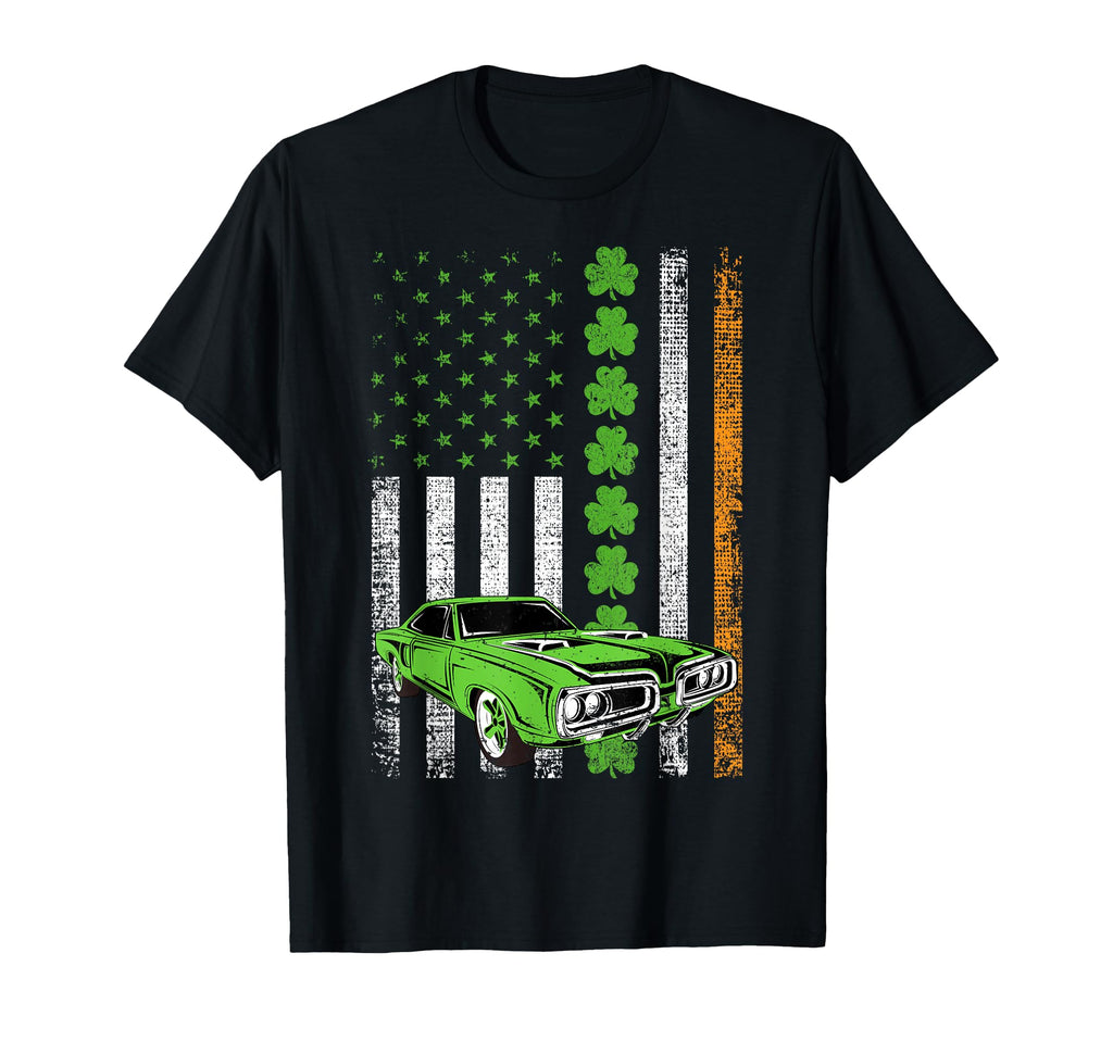 Irish American Flag Lucky Car Racing T-Shirt - Fun Novelty Design Unisex - T-Shirt, Sweatshirt, Hoodie