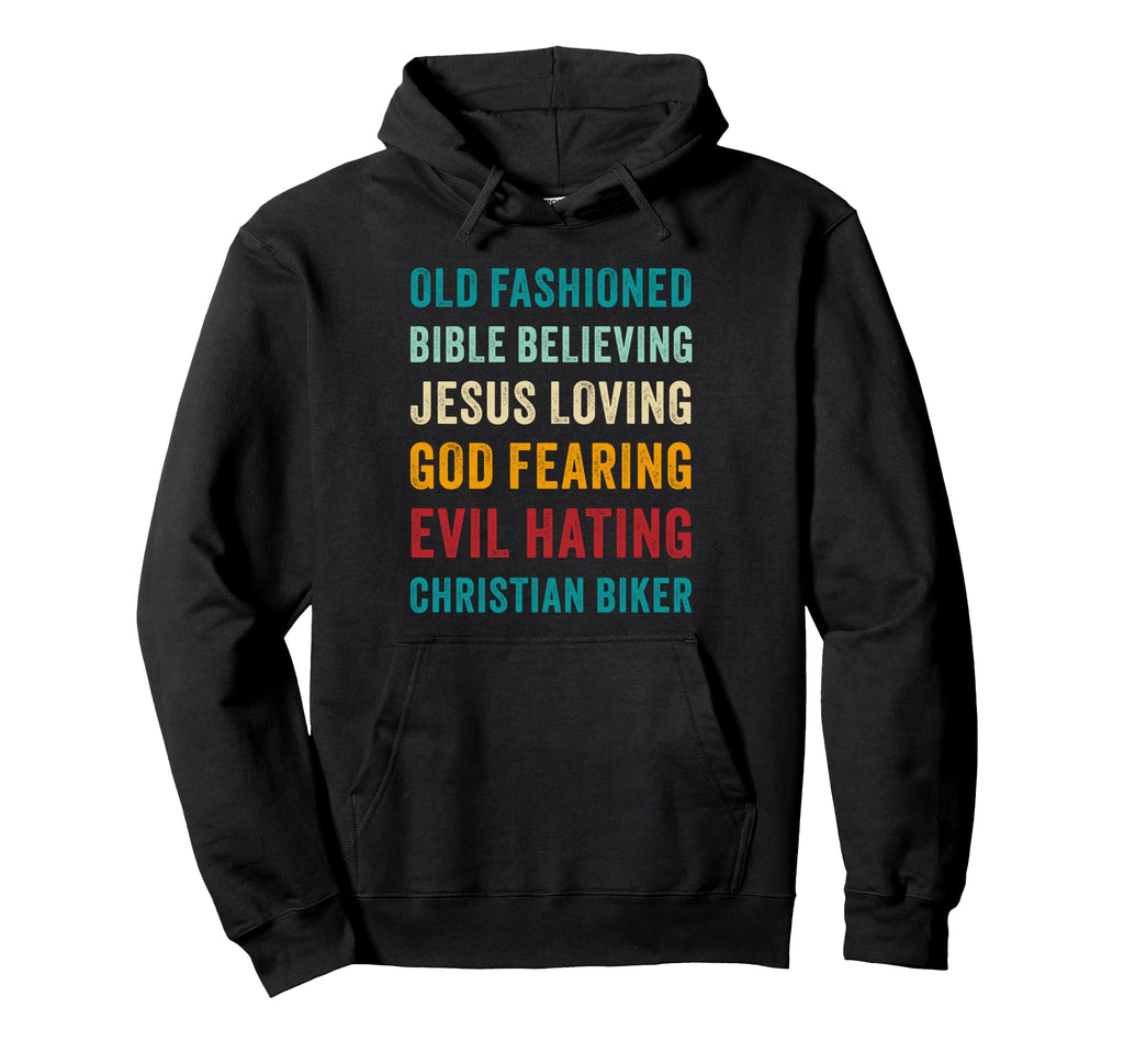 Christian Motorcycle Mens Funny Faith Hoodie - Custom Art Print for Adults - T-Shirt, Sweatshirt, Hoodie