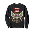 Motorcycle Biker Wife Mom Wife Mom Sweatshirt - Aesthetic Graphic Unisex - T-Shirt, Sweatshirt, Hoodie