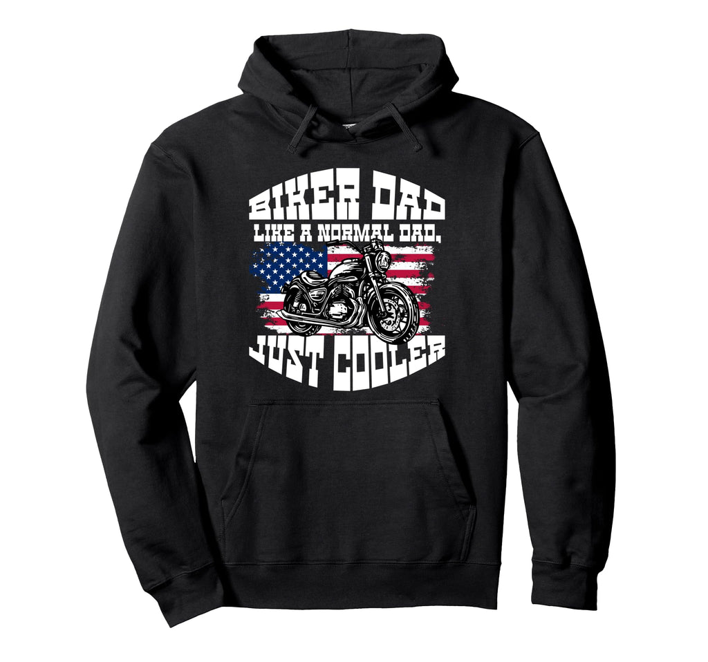 American Flag Motorcycle Biker Hoodie - Unique Graphic Men Women - T-Shirt, Sweatshirt, Hoodie