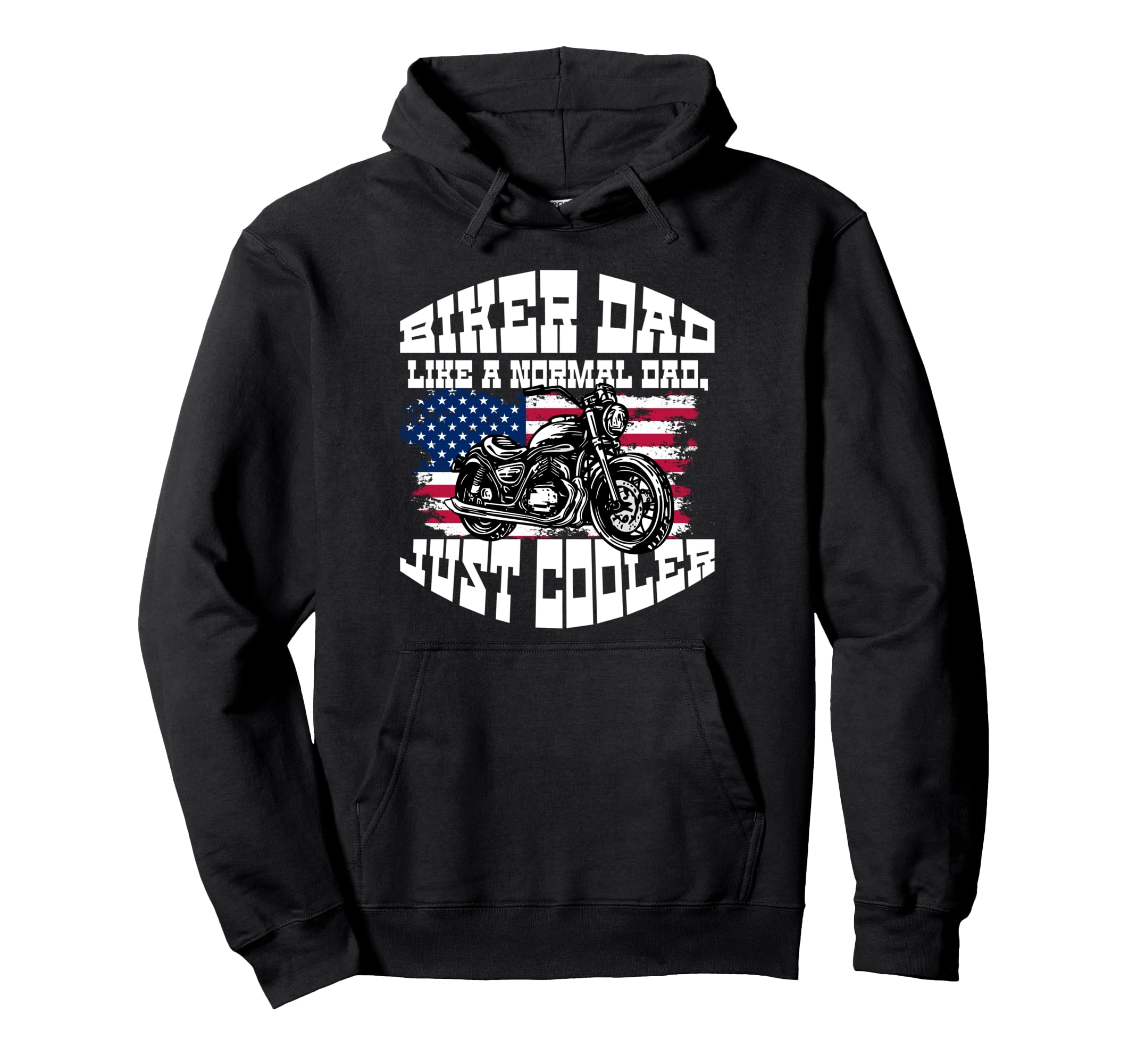 American Flag Motorcycle Biker Hoodie - Unique Graphic Men Women - T-Shirt, Sweatshirt, Hoodie