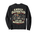 Motorcycle Biker Cat Easily Sweatshirt - Custom Art Print Men Women - T-Shirt, Sweatshirt, Hoodie