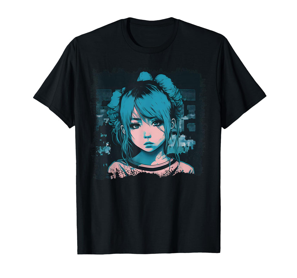 Vaporwave Aesthetic Sad Anime Eboy T-Shirt - Custom Art Print for Adults - T-Shirt, Sweatshirt, Hoodie