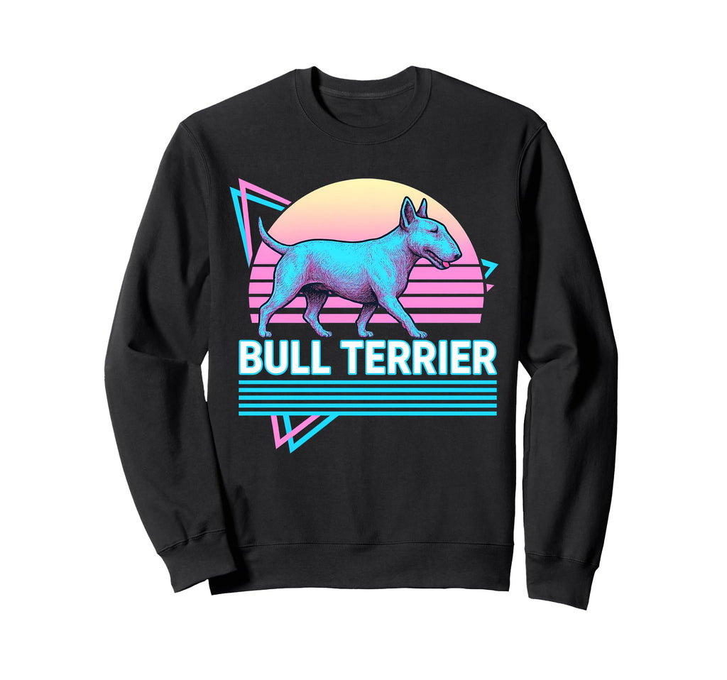English Bull Terrier Synthwave Sweatshirt - Casual Everyday Wear Men Women - T-Shirt, Sweatshirt, Hoodie