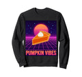 Pumpkin Vibes Synthwave Pie Sunset Sweatshirt - Graphic Print Men Women - T-Shirt, Sweatshirt, Hoodie