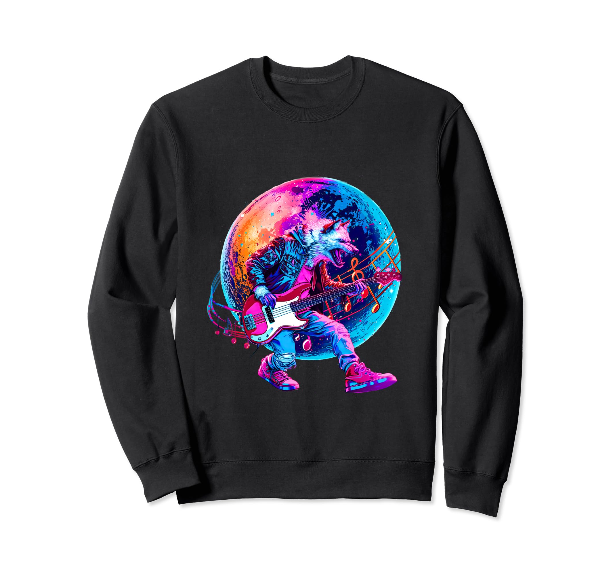 80S 90S Streetwear Scary Rocker Werewolf Sweatshirt - Graphic Print Unisex - T-Shirt, Sweatshirt, Hoodie